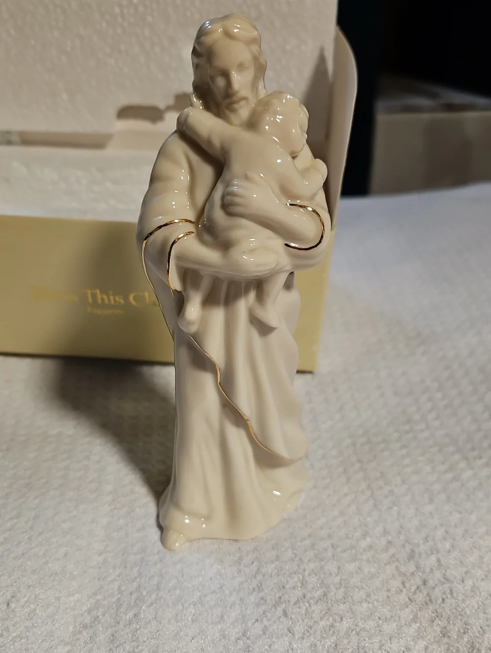 Lenox Cream Porcelain Figurine with Gold Trim 